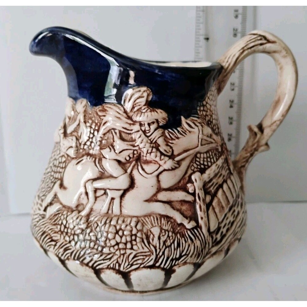 Vtg 1969 Tam O’Shanter Ceramic Creamer Pitcher Tavern Scene Signed SPS 4”